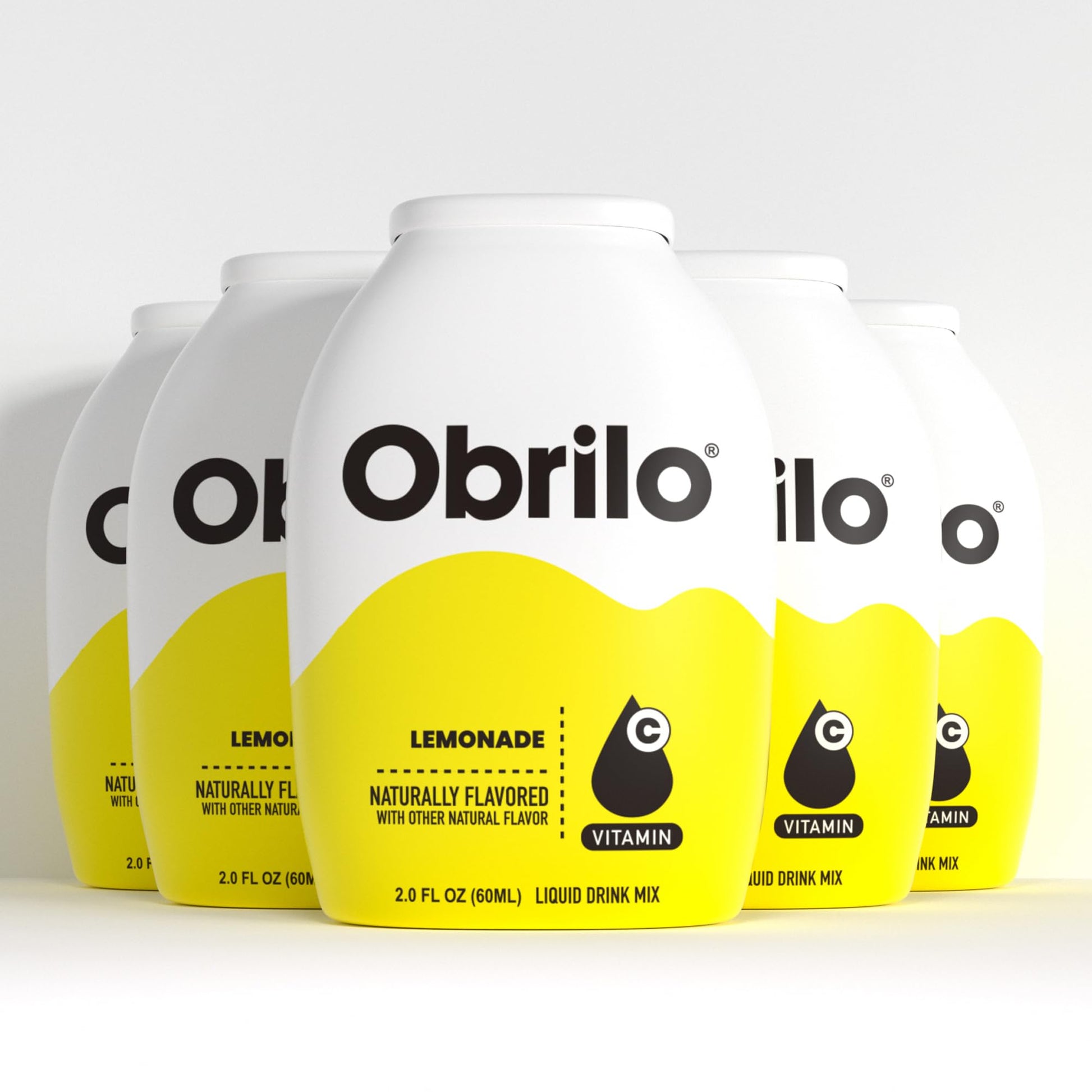 Obrilo Water Enhancer Liquid Flavoring Drops - Zero Sugar/Calorie  Dye Free  Naturally Flavored Drink Syrup  2.0 Fl Oz X 5 Bottles For Kids & 18+ Uses (Lemonade)