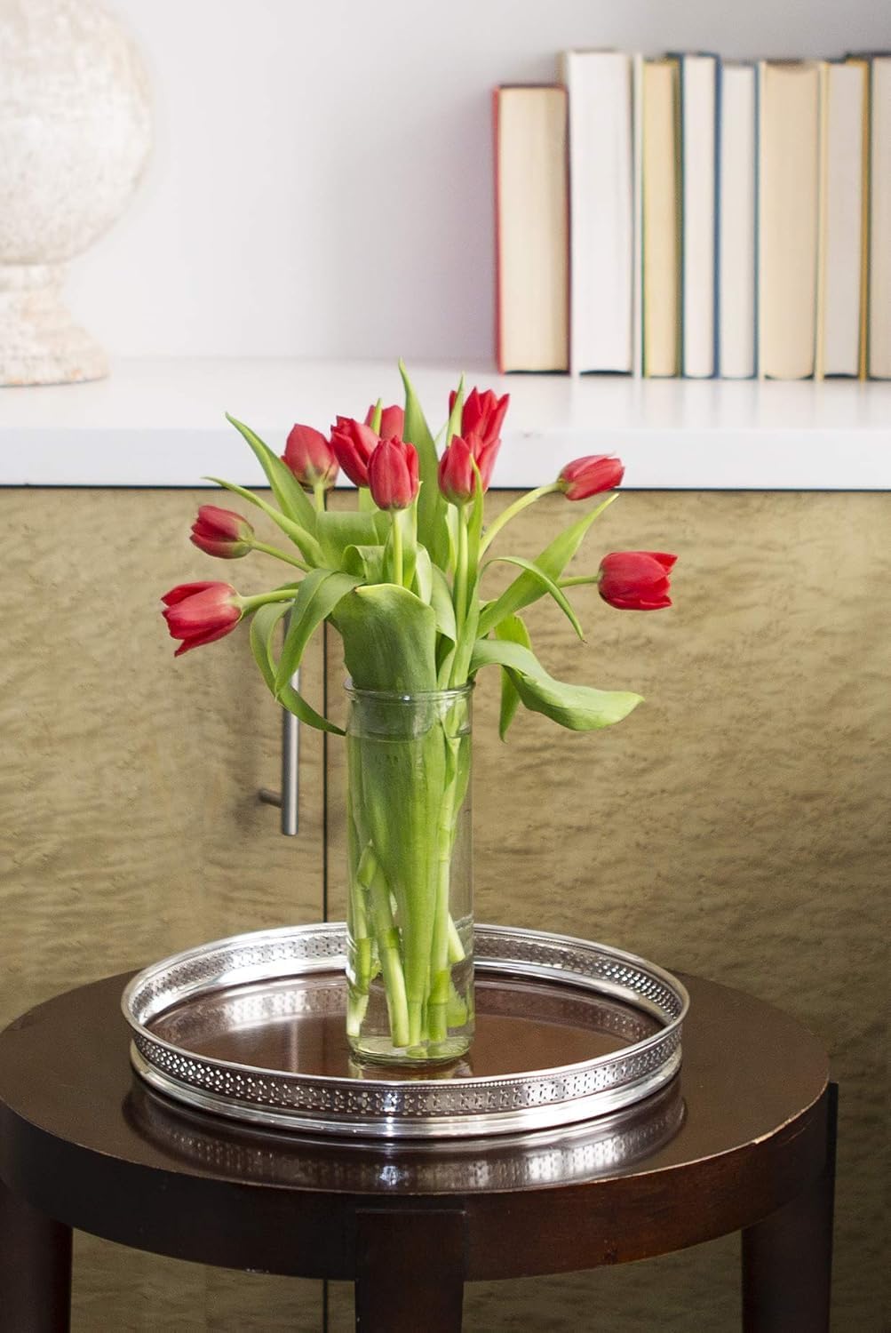 Kabloom Flowers -Valentine'S Day Collection - 10 Red Tulips With Vase, Gift For Birthday, Sympathy, Anniversary, Get Well, Thank