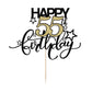 Bekaterea Happy Birthday Cake Topper,Black Font Golden Numbers 55Th Birthday Cake Decoration,Hello 55, Cheers To 55Years/55Th An