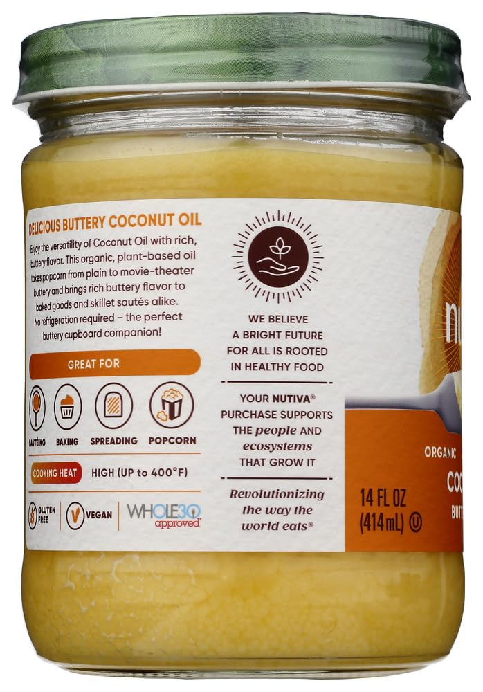 Nutiva, Organic Coconut Oil, Buttery Flavor, 14 Fl Oz Pack Of 2