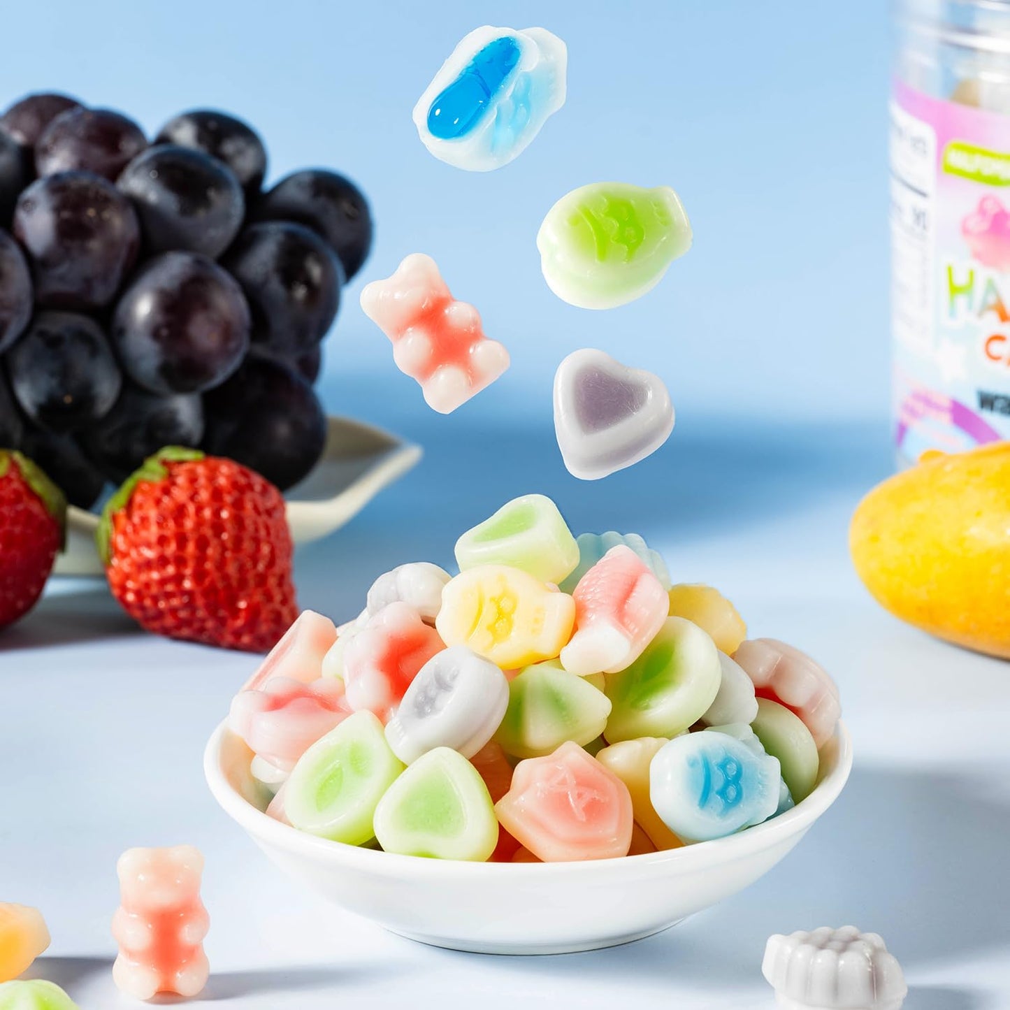 Halfoma Wax Bottle Chewable Candy  with Various Fruit-flavored Syrups in the Middle  Canned  50g  25candies