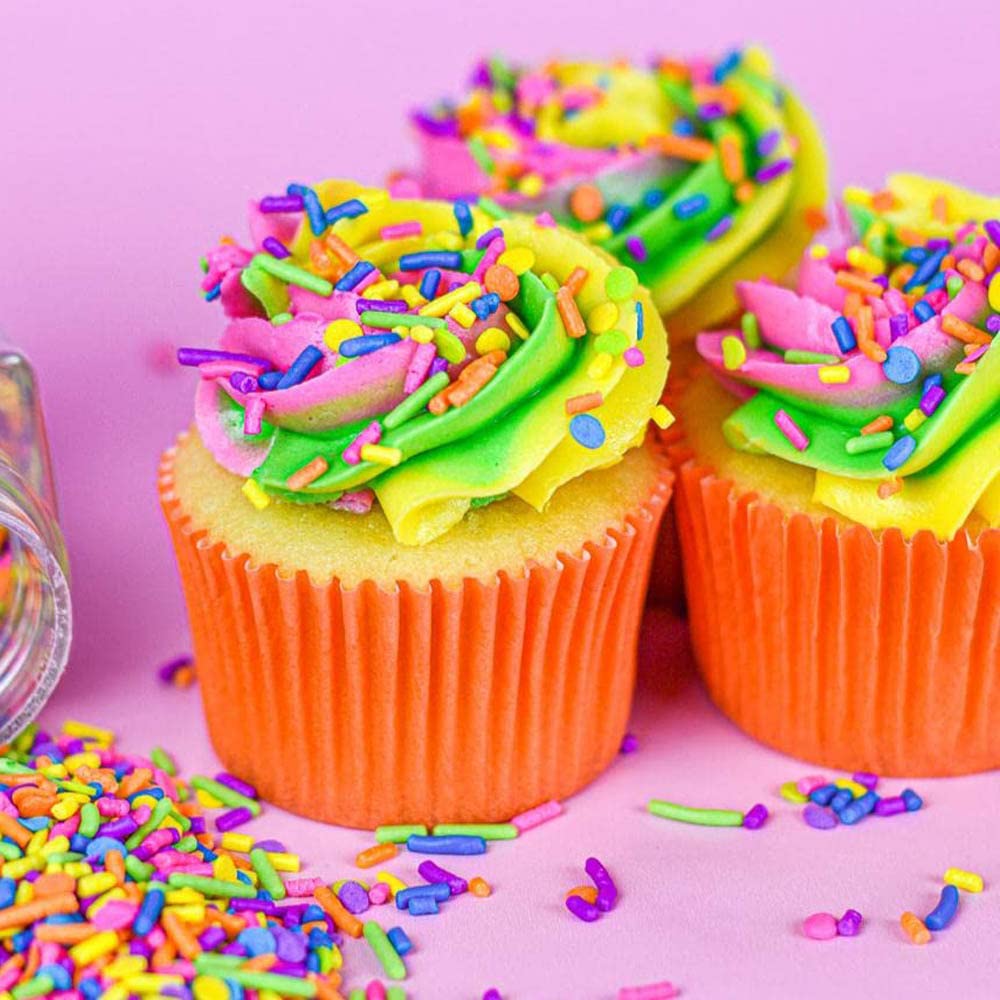 Sweets &   Boutique Neon Sprinkles for Baking - 4 Ounce, Neon Glow, Pink, Yellow, Purple, Blue Confetti & Jimmies