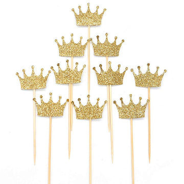 Confetti Crown Cupcake Cake Toppers Glitter,20 Pcs Cake Decoration For First Birthday, Birthday Party,Baby Shower Wedding Food D