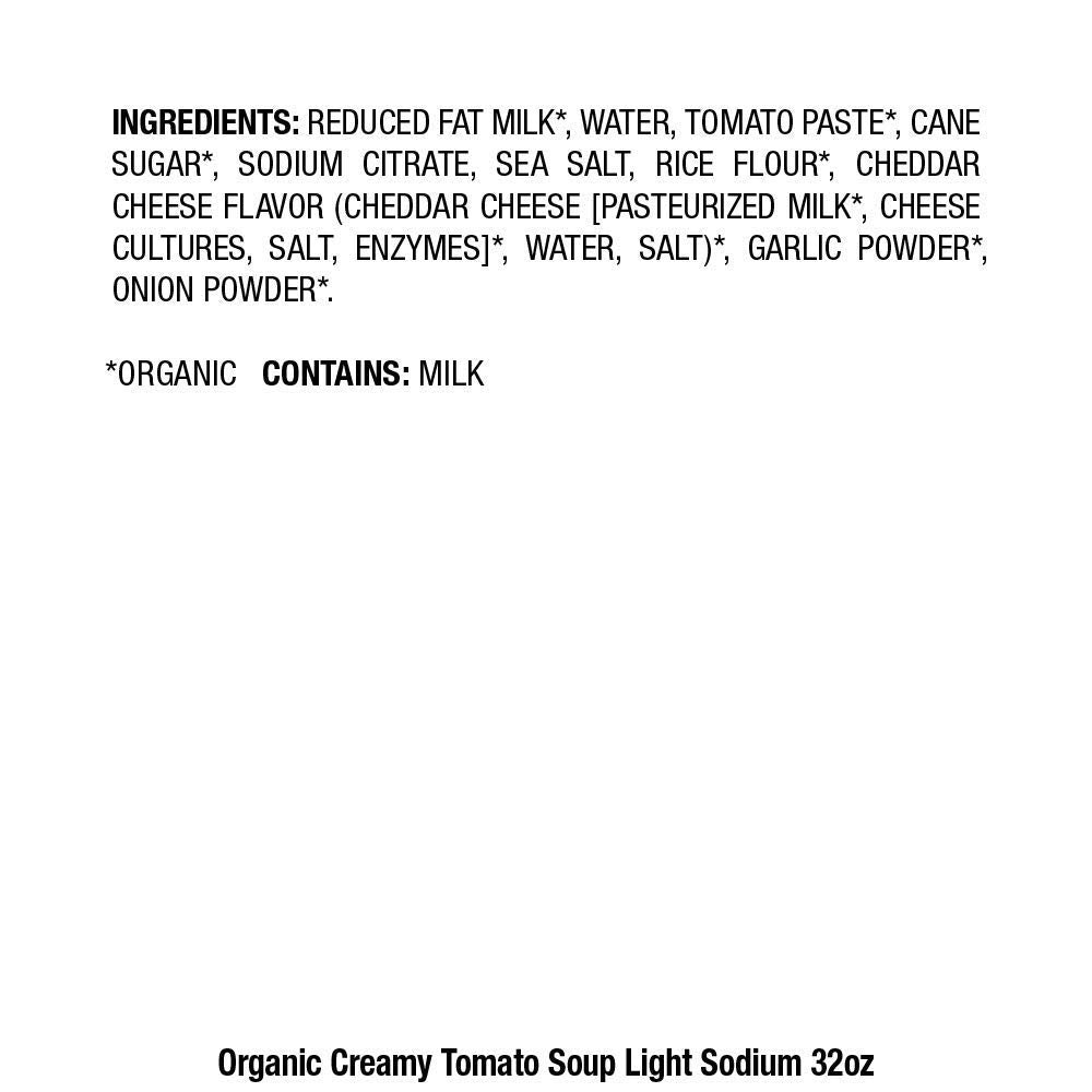 Pacific Foods Light in Sodium Organic Creamy Tomato Soup, 32 oz Carton (12 Pack)