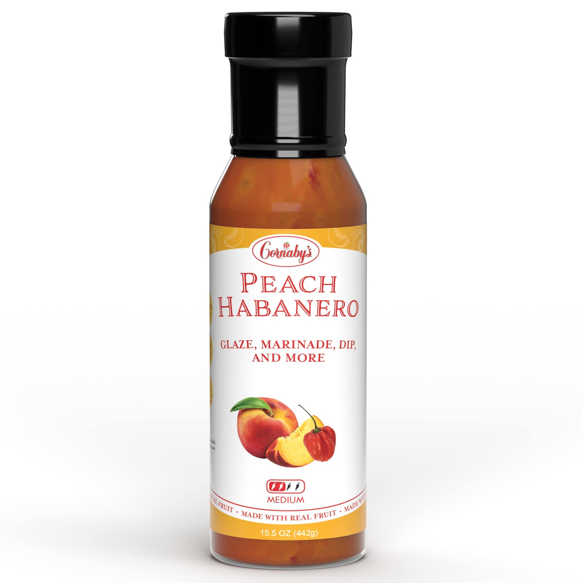Cornabys Peach Habanero Spicy Sauce (14.9 Oz.) Pack Of 1 | Perfect Combination Of Fruity And Spicy | Grilling Sauce For Chicken,