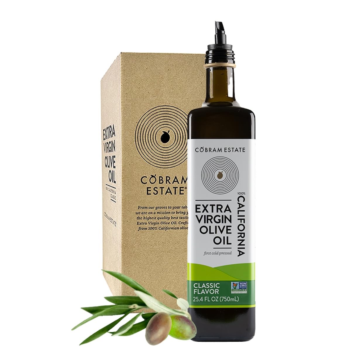 Cobram Estate Extra Virgin Olive Oil, 100% California, First Cold Pressed, 750ml, Non-GMO, Keto Friendly, High in Antioxidants