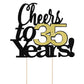 LVEUD Cake Topper - Black Font Golden Numbers, 35th Birthday, 7x8, Paper