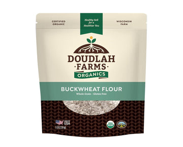 Organic Buckwheat Flour 5lb From Doudlah Farms - Farmed From Regenerative Soil | Gluten Free, Vegan, Non-GMO, Grown In USA | For