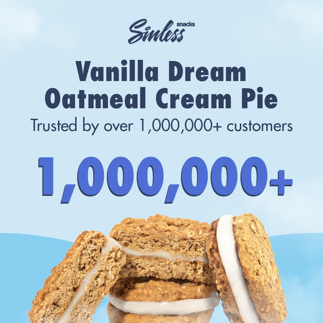 Sinless Oatmeal Cream Pie - Keto Vanilla Cream Sandwich Cookies - Gluten Free Sugar Free - Healthy Low Carb Snacks for Diabetic