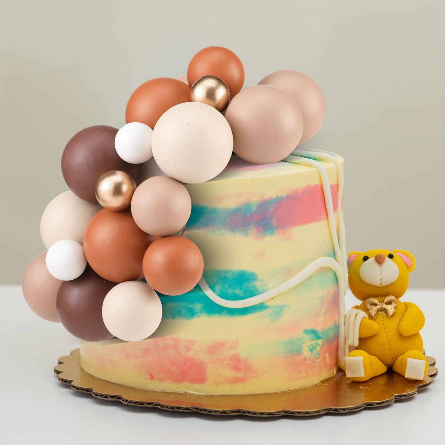 Maitys 216 Pcs Balls Cake Topper Mini Balloons Cake Toppers Foam Ball Cake Decorations Ball Shaped Cake Insert Topper Balloon Ca