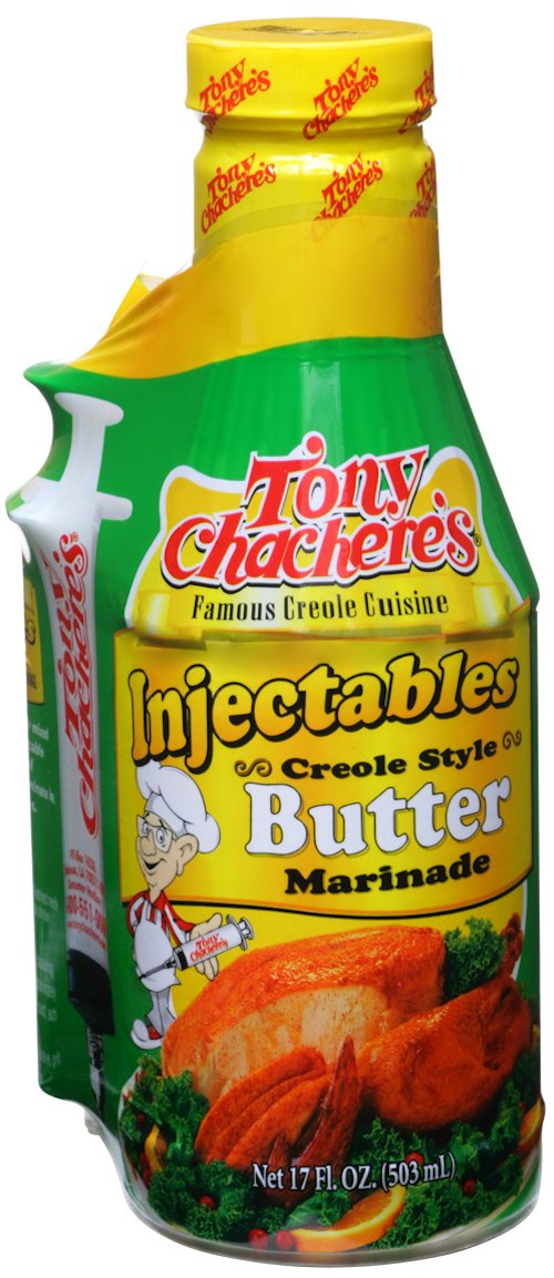 Tony Chachere Injectable Marinades With Injector, Creole Style Butter, 3 Count
