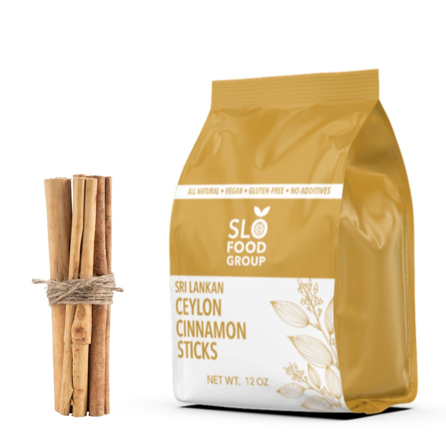 Slofoodgroup Ceylon Cinnamon Sticks - Pure Ceylon Quills - 12 Oz - Brown - 5 Inch Cut from Sri Lanka
