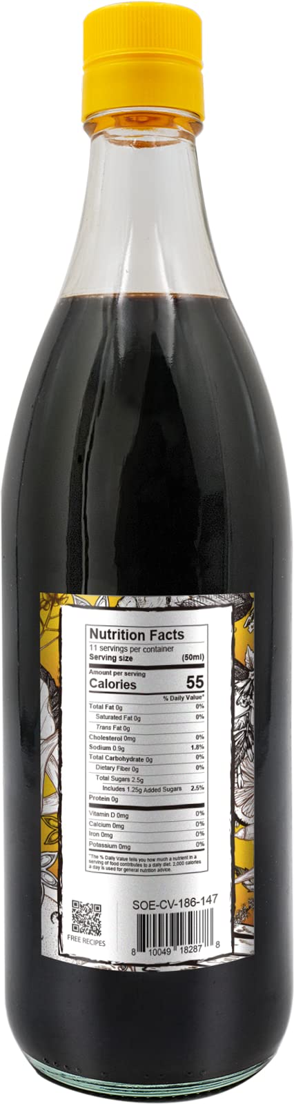 Soeos Chinkiang Vinegar, 18.6 Fl Oz (550Ml), Chinese Black , Traditional , Organic , Zhenjiang Xiangcu, Black Rice Vinegar | Condiment For Cooking Noodles, Braised Meat, Cold Appetizers