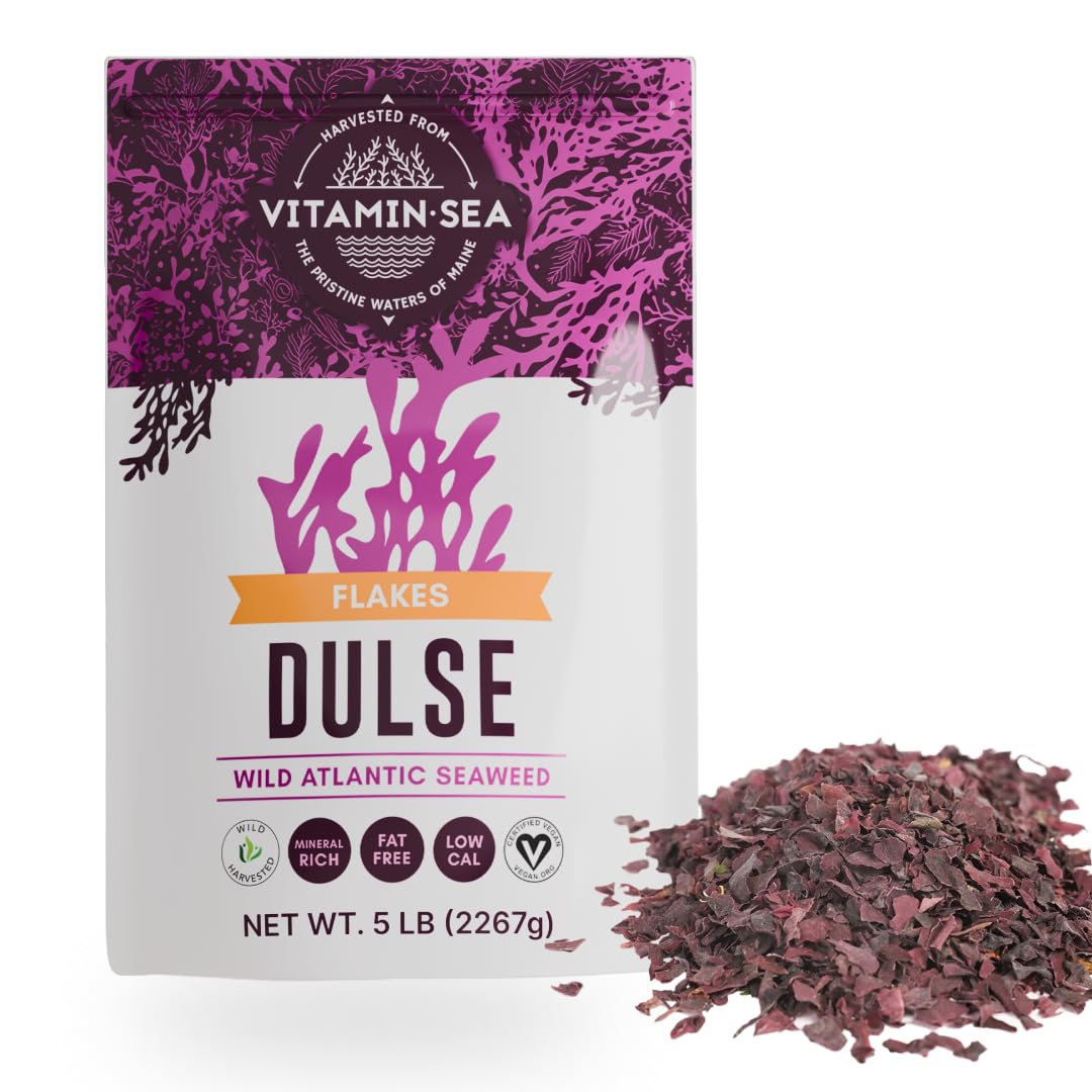 VITAMINSEA Dulse Dried Seaweed | Wild North Atlantic Seaweed for Snacking, Seasoning, Soups & Salads | Rich in Vitamins, Mineral