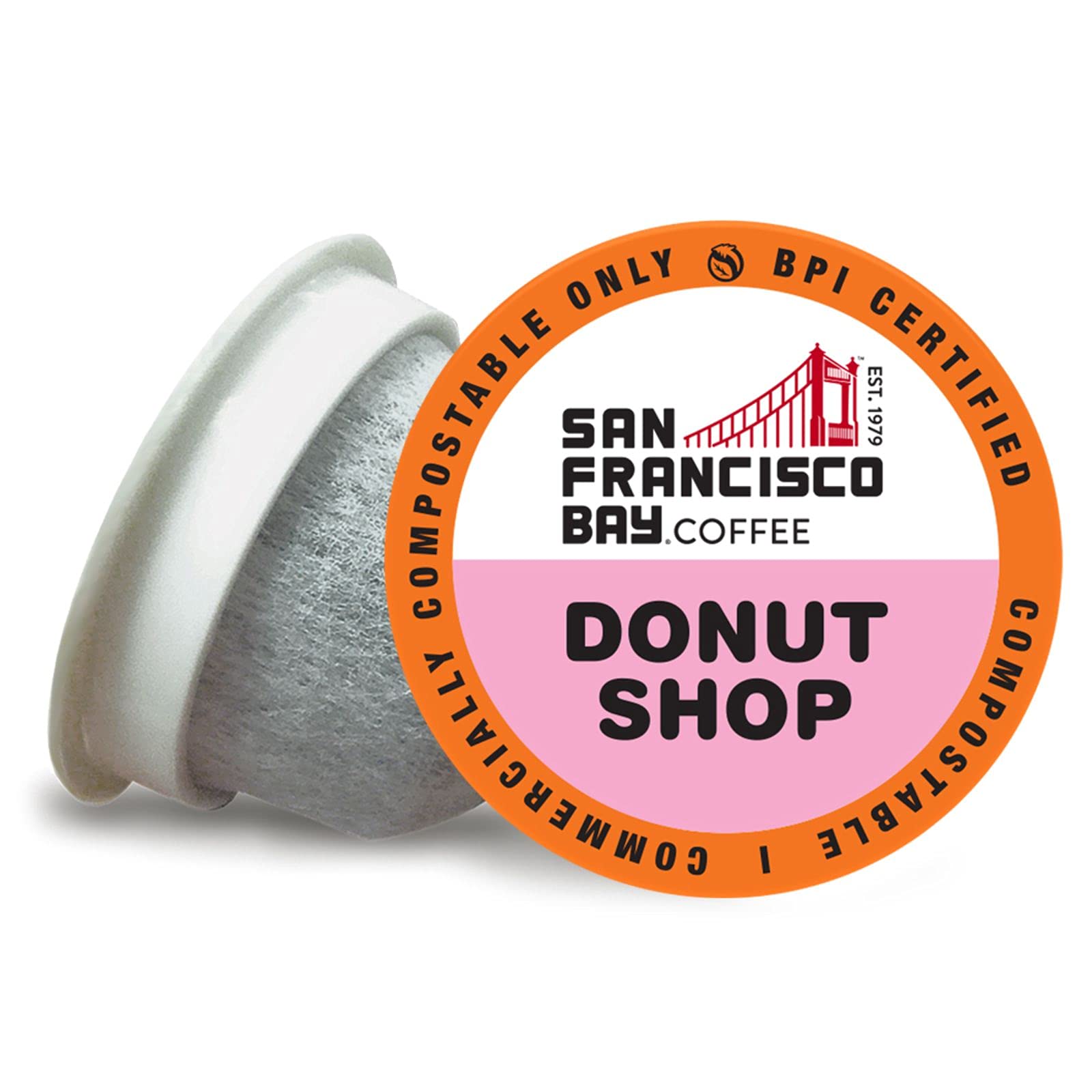 San Francisco Bay Compostable Coffee Pods - Donut Shop (120 Ct) K Cup Compatible Including Keurig 2.0, Light Roast