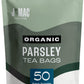 J Mac Botanicals, Organic Parsley Leaf (50 Tea Bags), Parsley Tea Bags, Certified Organic By Organic Certifiers, Inc., Tea Bag M