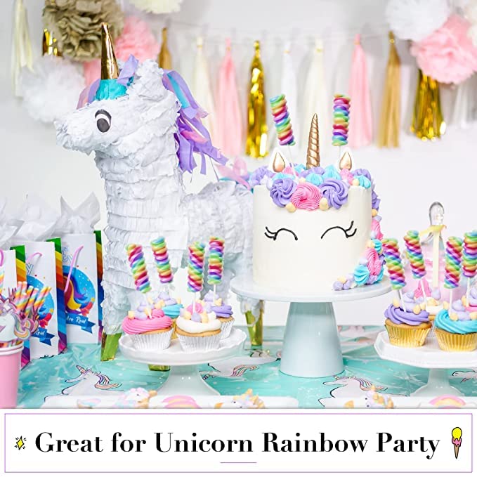 Unicorn Candy Lollipops Individually Wrapped Bulk 100Pk| Swirl Lollipop Rainbow Candy , Unicorn Party Favors For Unicorn Birthda