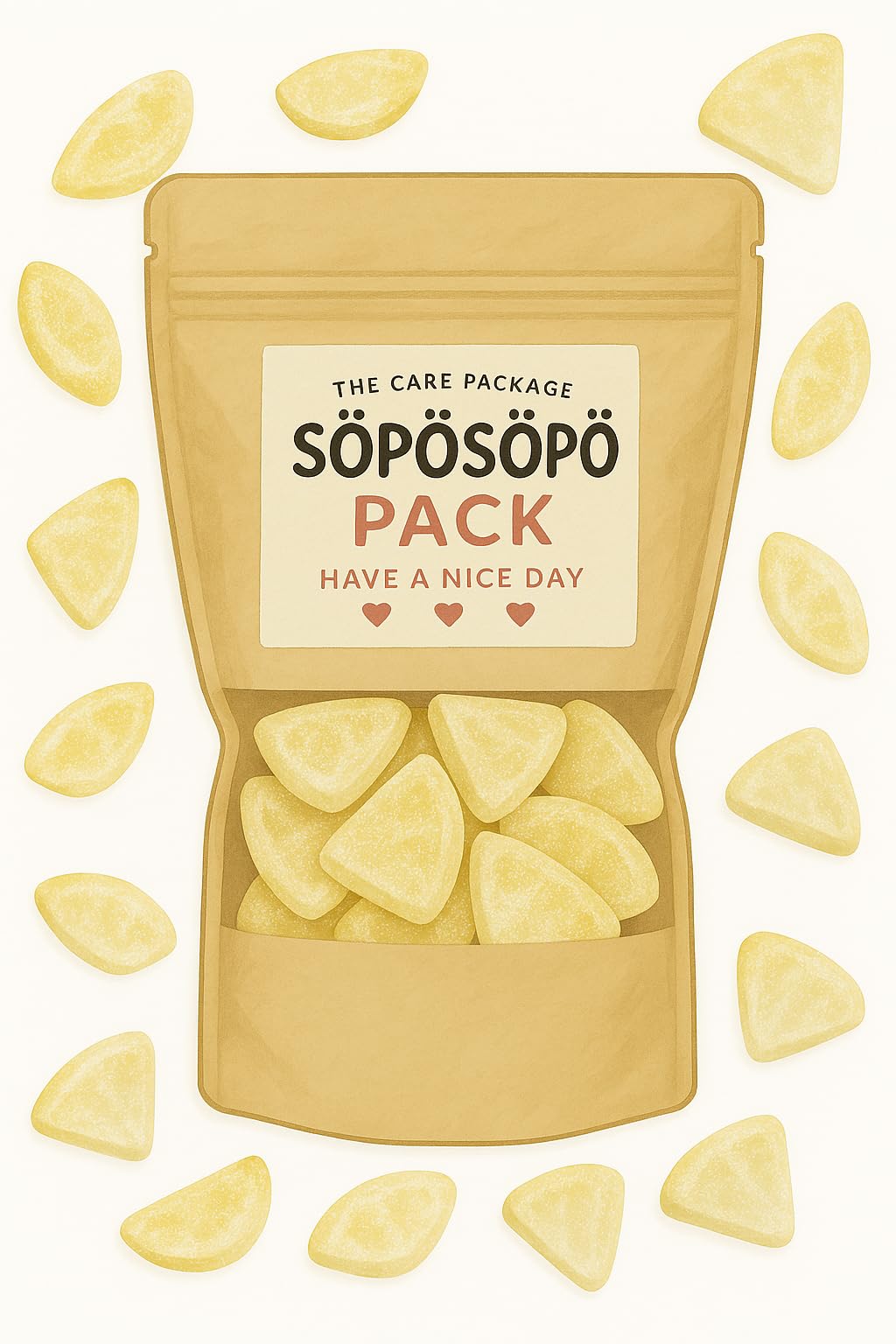 SÖPÖSÖPÖ Scandinavian Treat Pack – Grapefruit Wine Gums – Vegan Sour Gummies – 150g