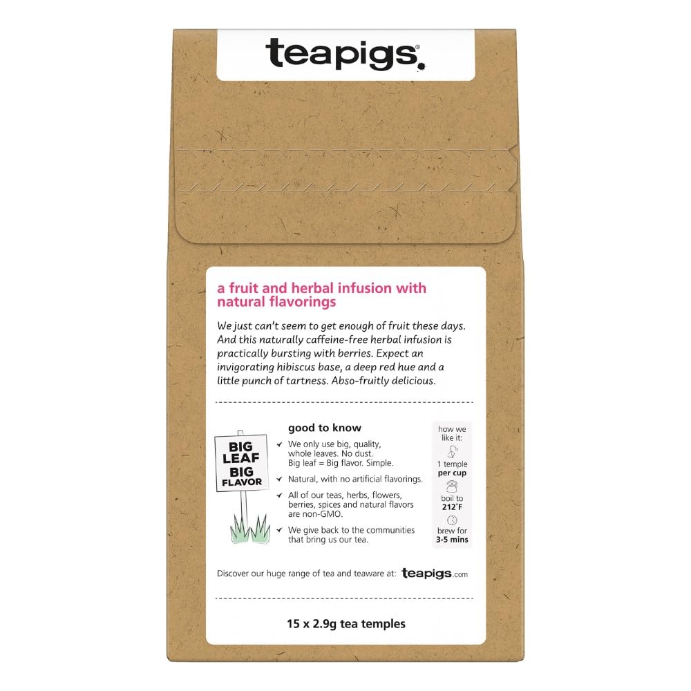 Teapigs Super Fruit Tea Made With Whole Fruit (6 Packs of 15 Tea Bags)