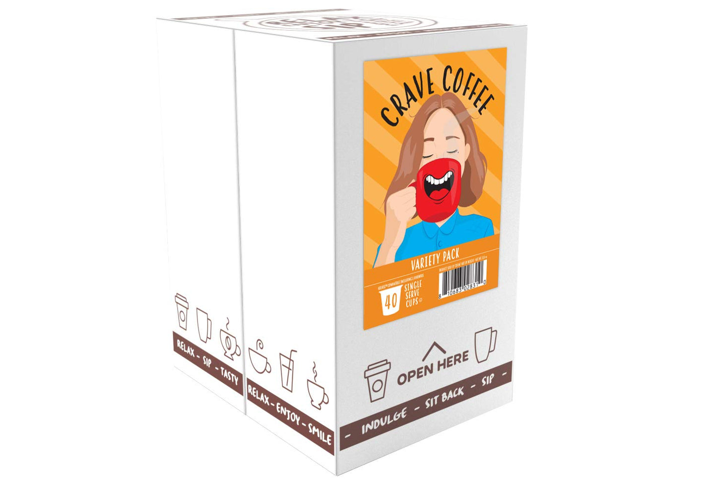 Crave Beverages Flavored Coffee Pods Sampler, 40 Count, Compatible with 2.0 K-Cup malt-inspired, Assorted Variety Pack