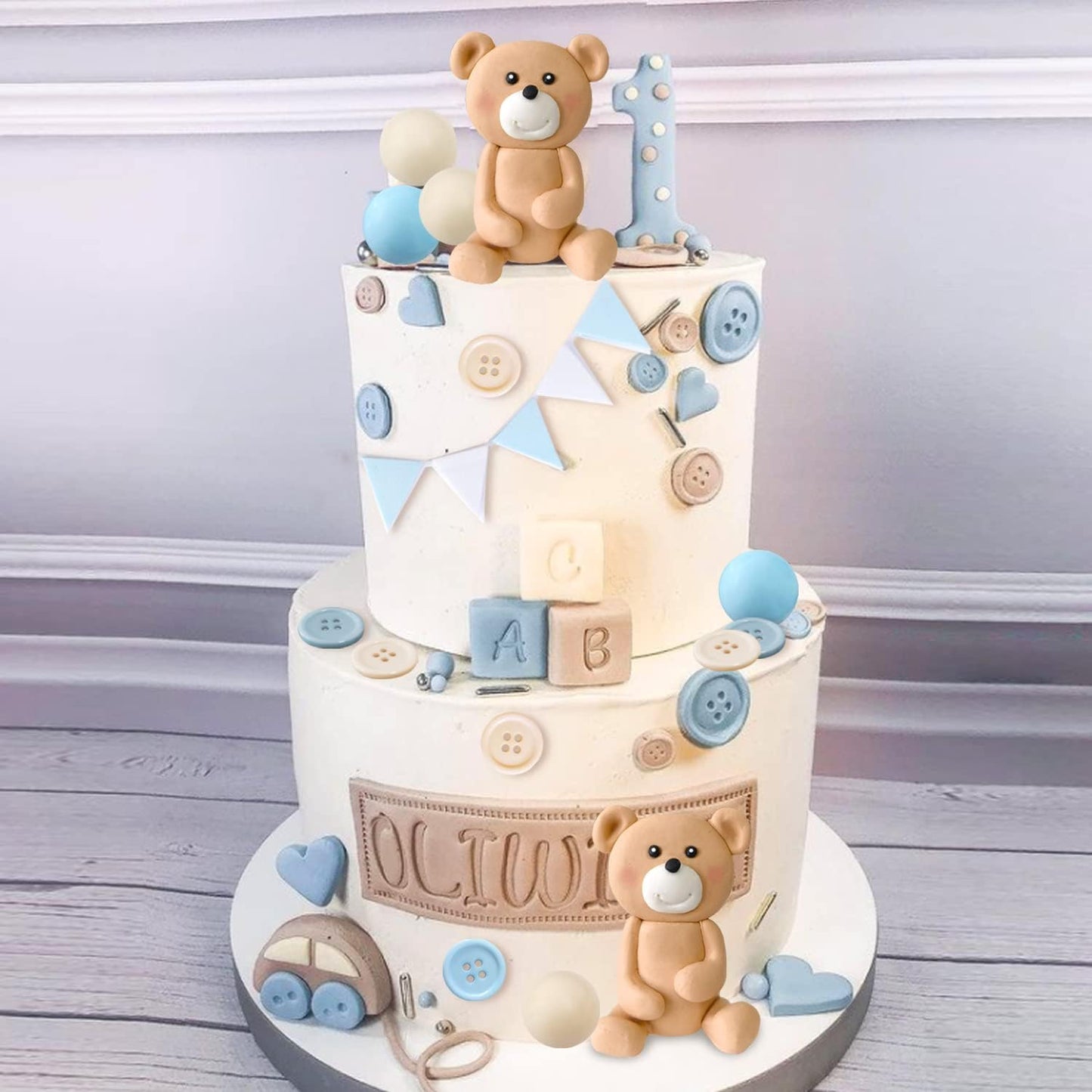 3D Bear Balls Cake Toppers For Birthday Baby Shower Party Decorations(33Pcs)