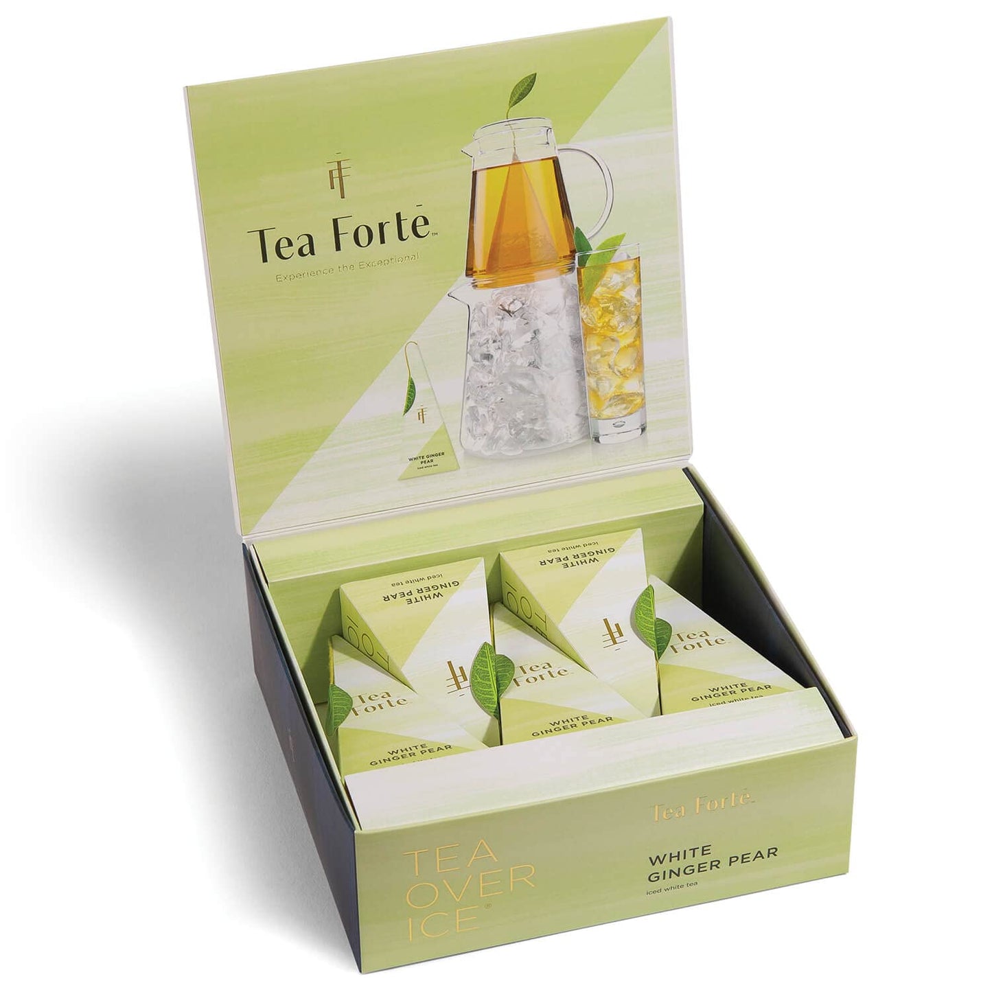 Tea Forte White Ginger Pear Iced Tea Blend, Premium Organic, 5 Count Pyramid Infuser Bags, Caffeinated, 24 oz Each, Model SYNCHKG075485
