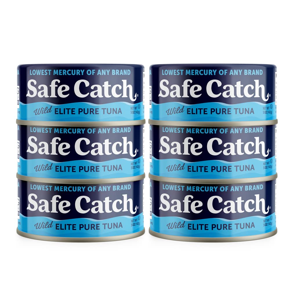 Safe Catch Canned Wild Tuna, Wild Caught, Gluten-Free, Non-GMO, 5oz Can, 6-Pack
