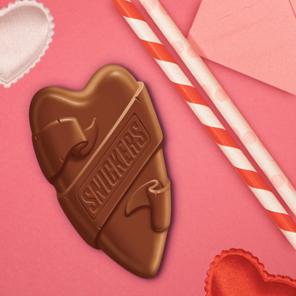 Snickers Milk Chocolate Hearts, 1.10 oz, Pack of 36