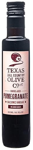 Terra Verde Pomegranate Balsamic Vinegar - Gourmet Barrel Aged Infused Balsamic Vinegar - Great For Dressing Dipping Glazing - N