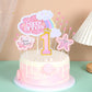 Kawailay Baby Girl 1St Birthday Cake Decoration Set First Birthday Cake Topper With Rainbow Clouds Stars Cake Picks One Year Old