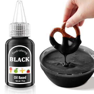Black Oil Based Food Coloring for Chocolates Melts - 30ML Tasteless Liquid Edible Oils Food Dye Candy Cookies Decorating,Vivid O