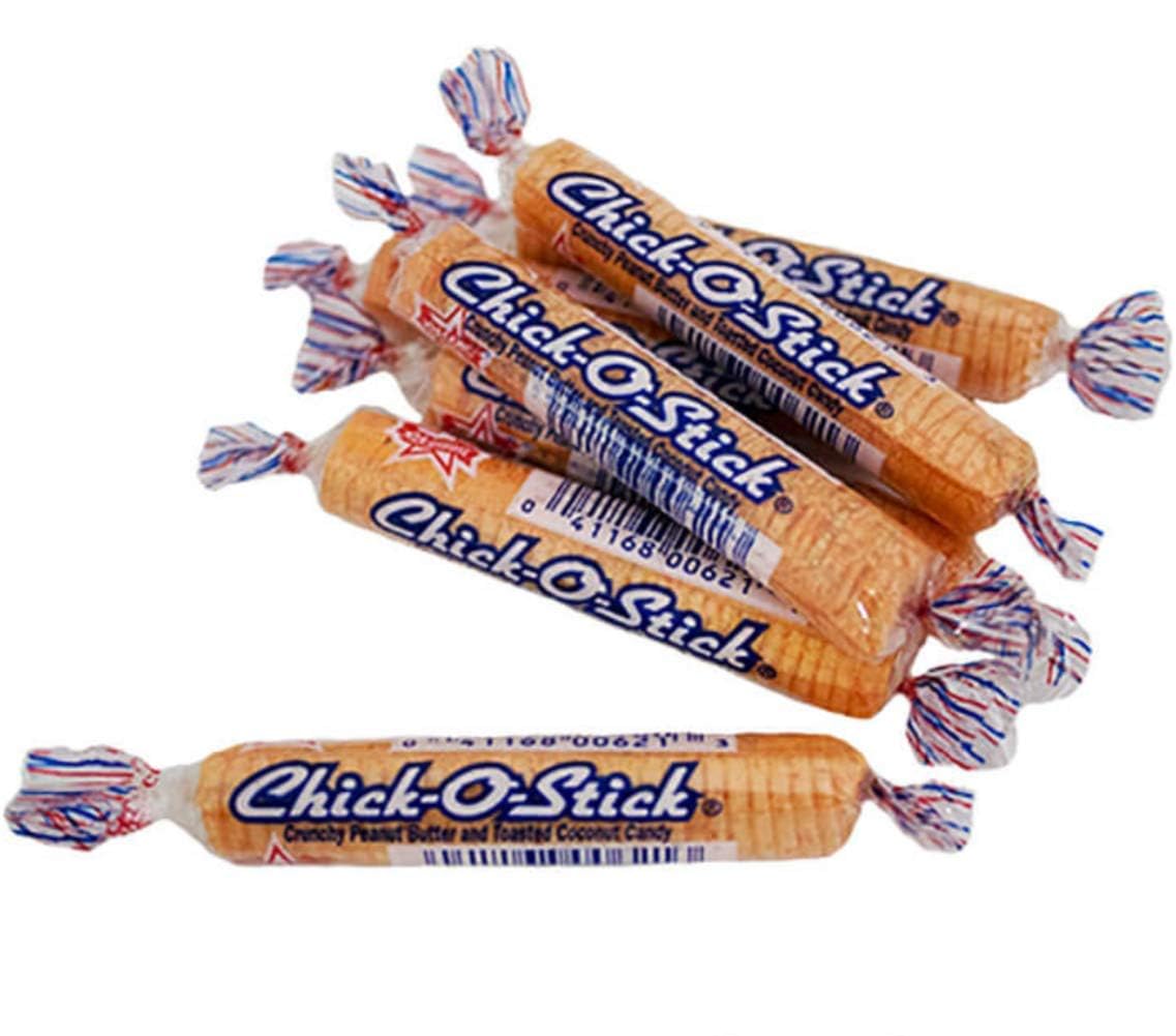 Chick-O-Sticks, Fun Size - Classic Coconut Peanut Butter Candy Gift - 0.36 oz. Sticks, Box of 48 By Lyzas Sweets & Treats