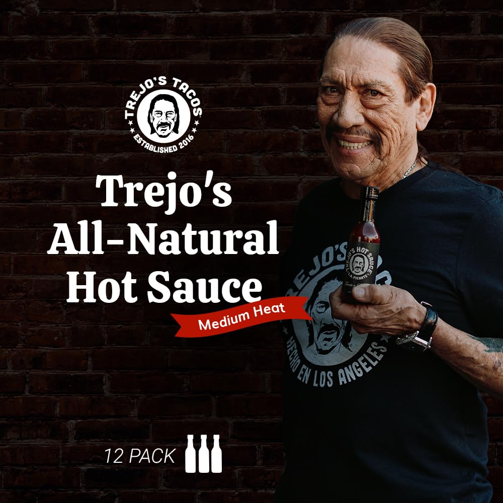 Trejos All-Natural Hot Sauce, Medium Heat, 12-Pack (5 oz. Bottles), Non-GMO, Zero Calories