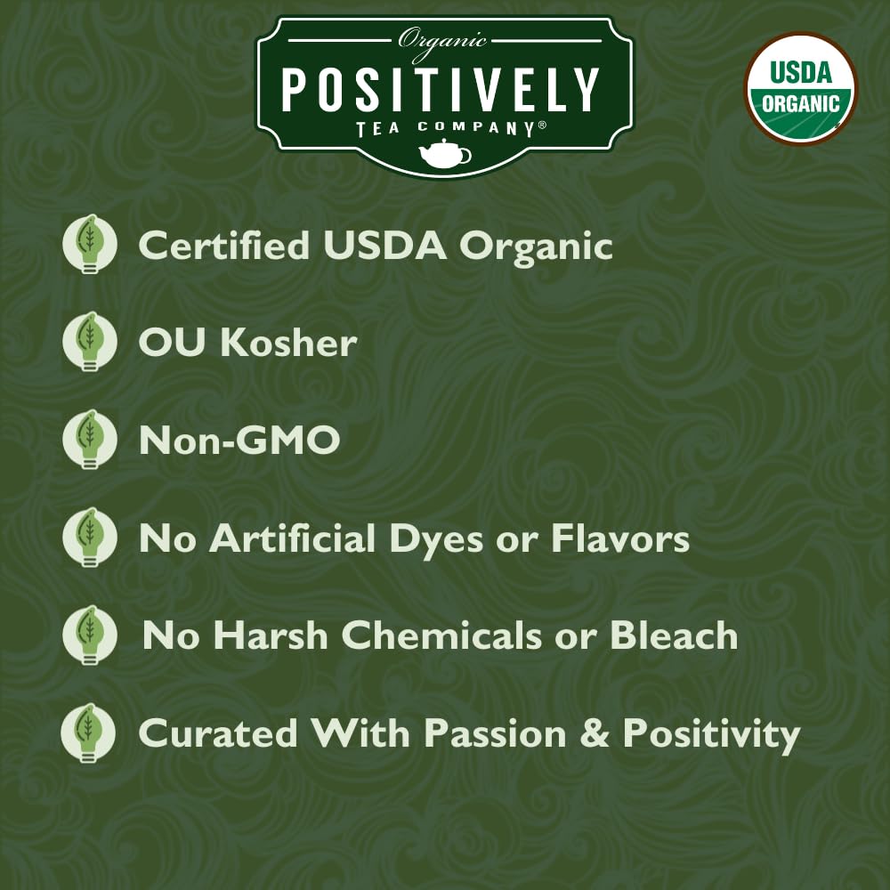 Organic Positively Tea Company Mango Green Tea Bags, Eco-Friendly, Non-GMO, 100 Count