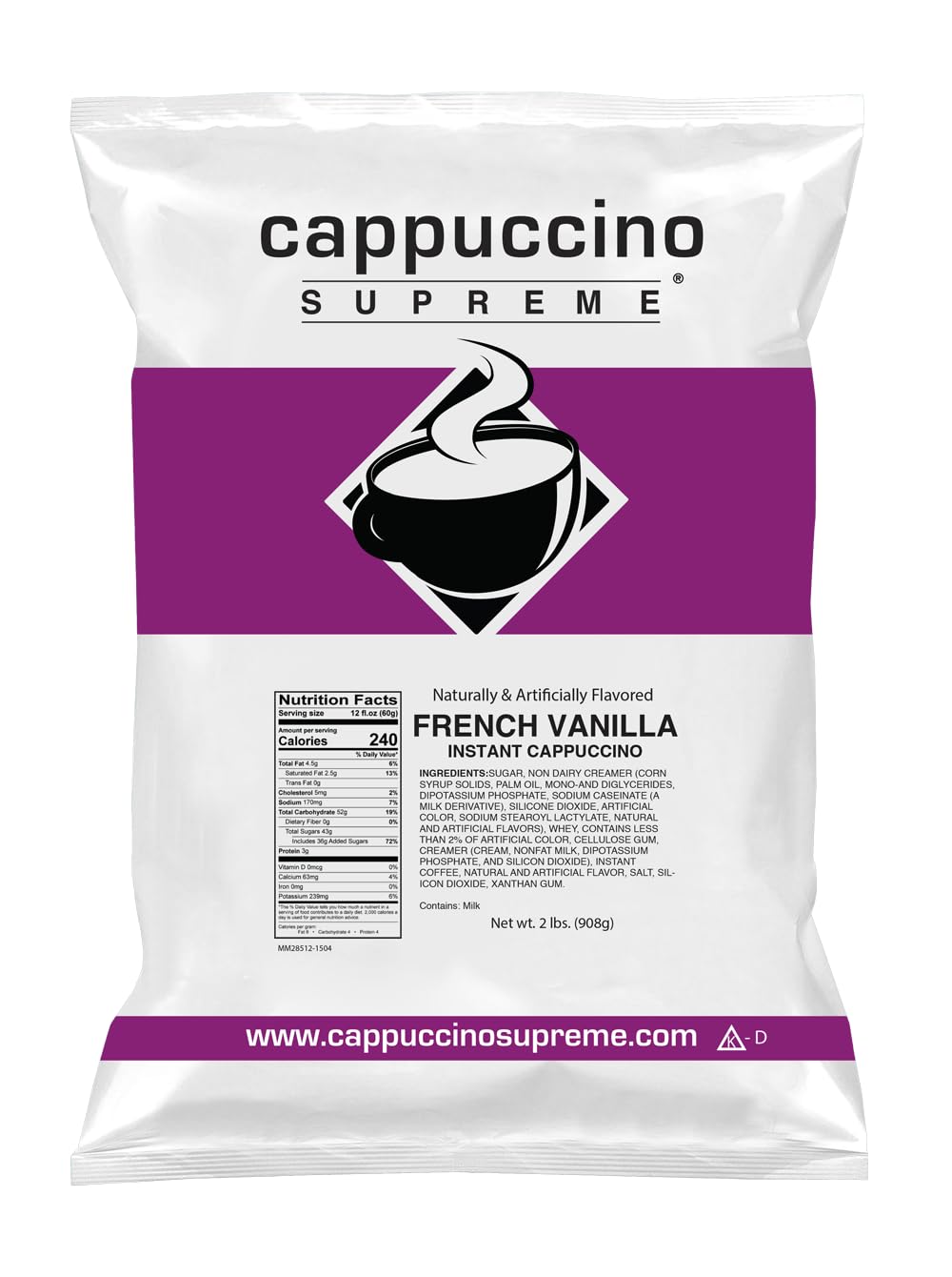 Cappuccino Supreme 2 Lb Bag French Vanilla Instant Cappuccino Mix