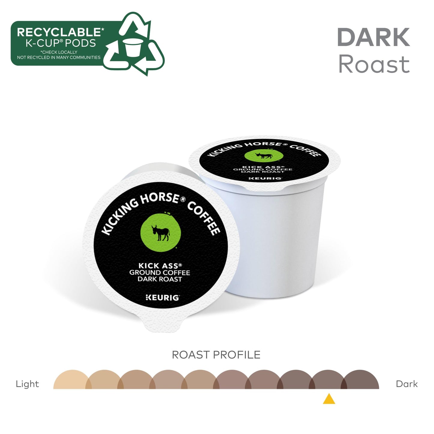 Kicking Horse Coffee Kick Ass Dark Roast K-Cup Pods, 10 Count Box