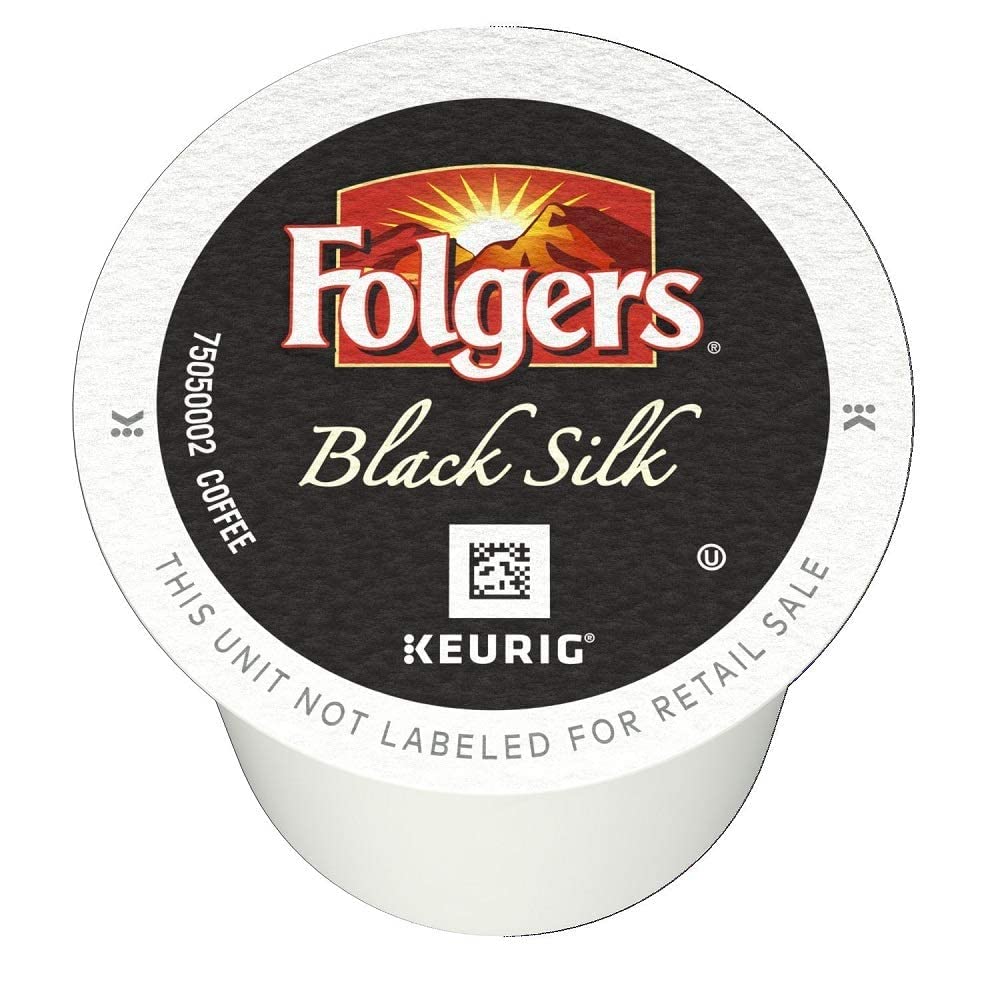 Folgers Black Silk Dark Roast Coffee K-Cups, 144 Count, for Keurig Makers, Pack of 4
