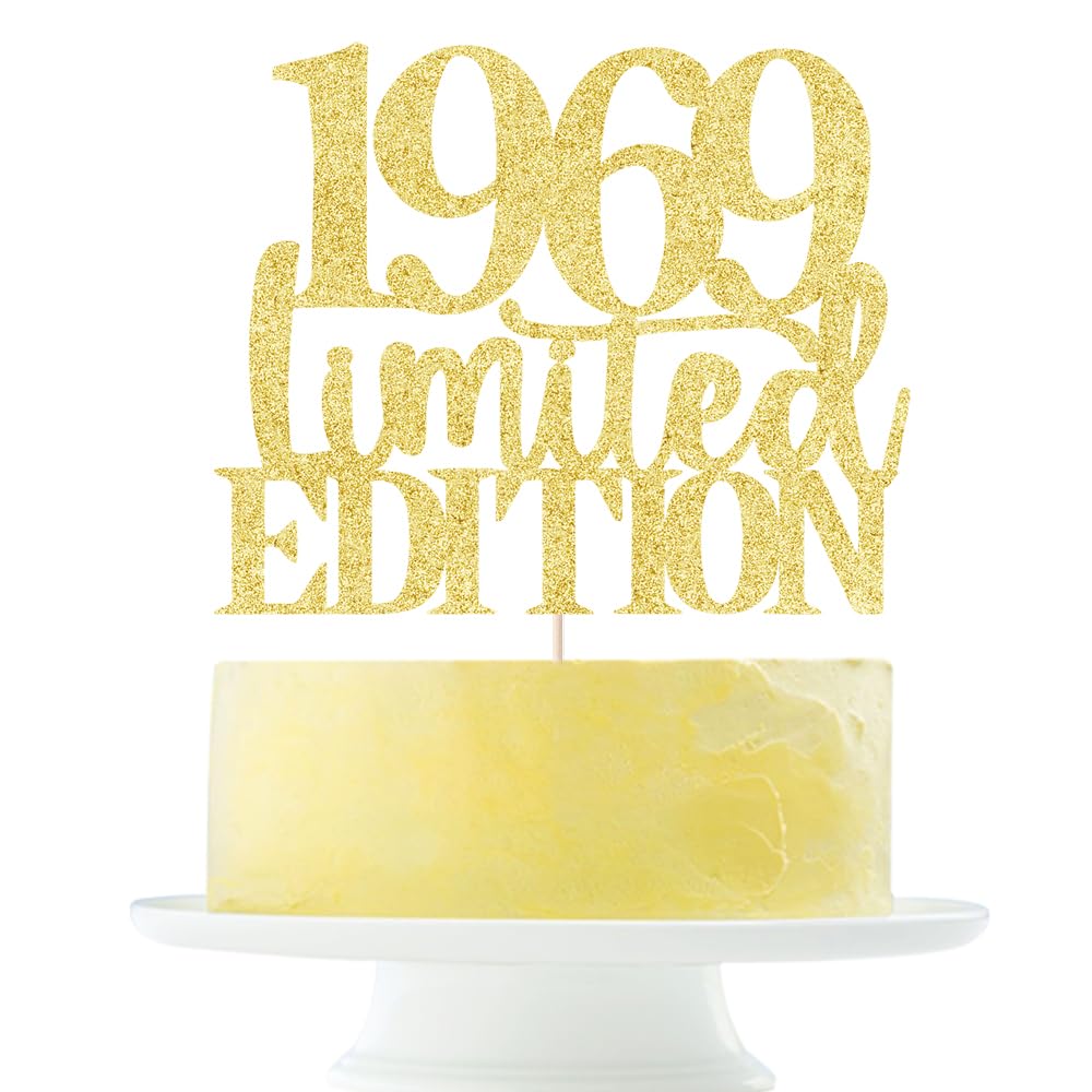 Limited Edition 1969 Cake Topper 56Th Birthday Happy Birthday Cake Topper Men And Women Cheer 56Years Old Handmade Golden Glitter Cake Decoration