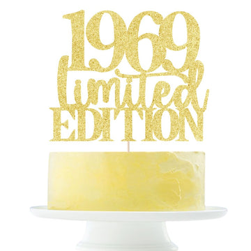 Limited Edition 1969 Cake Topper 56Th Birthday Happy Birthday Cake Topper Men And Women Cheer 56Years Old Handmade Golden Glitter Cake Decoration