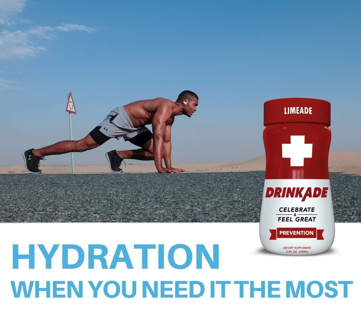DrinkAde Hydration Drink – Daily Wellness & Immunity Support, Electrolytes & B Vitamins, Sugar Free, 3.2 Fl Oz (Pack of 24)