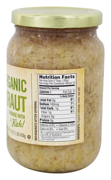 Woodstock Organic Sauerkraut - Case of 12 - 16 oz.