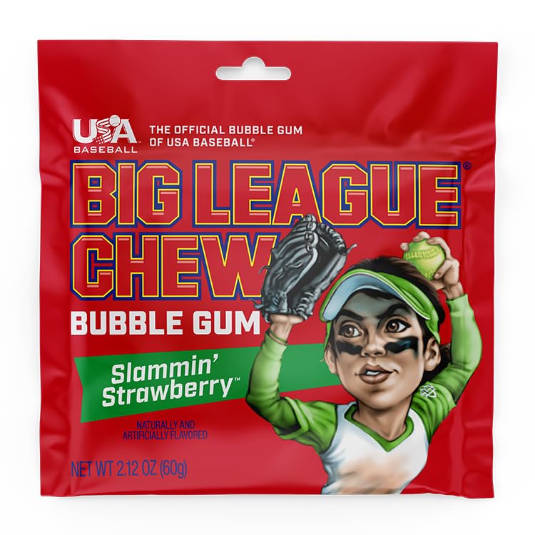 Big League chew Strawberry Tray + (12 Packs)