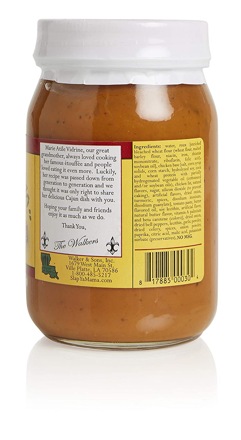 Slap Ya Mama Cajun Etoufee Sauce for Chicken or Seafood, Pre Cooked, 16 Ounce