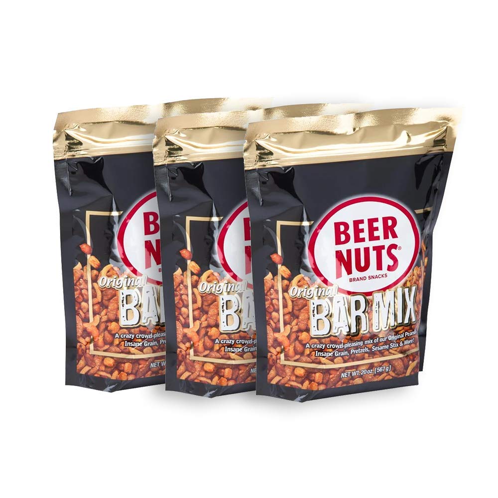 Malt-Inspired Nuts Original Bar Mix - Pretzels, Cheese Stix, Sesame Stix, Insane Grain - 20Oz Resealable Bag (Pack Of 3)