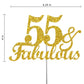 RokAPary 55 & Fabulous Cake Topper, Gold Glitter, Acrylic, 1 Count, Model RCTF
