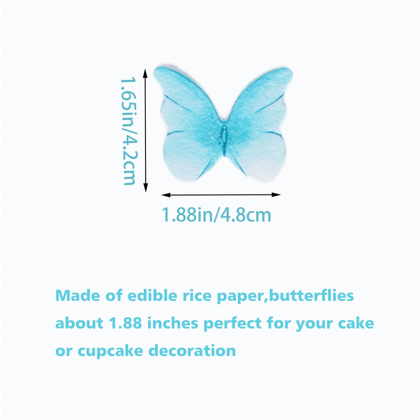 48 Pcs Edible Butterfly Cake Toppers Wafer Paper Butterfly Cupcake Toppers Edible Butterflies Decorations For Happy Birthday Wed