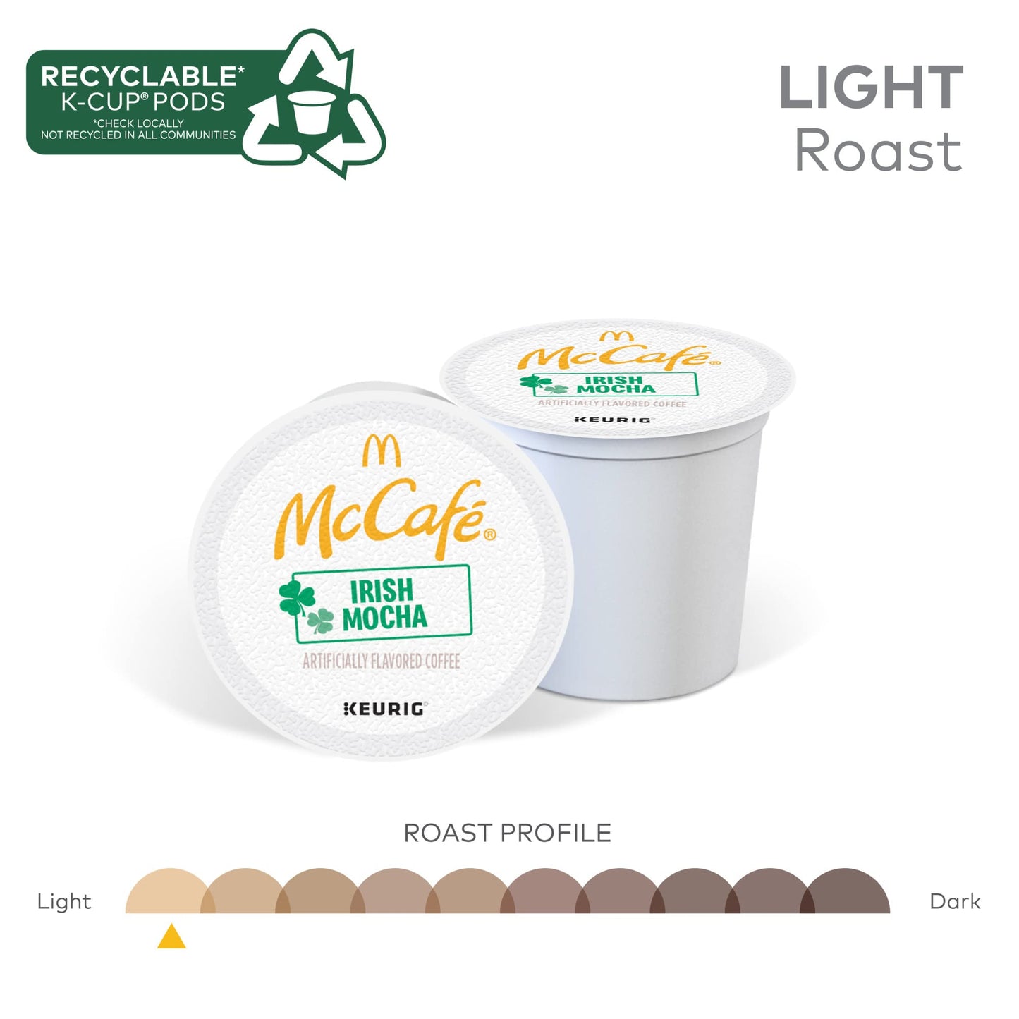 McCafe Irish Mocha Flavored Coffee K-Cup Pods, 72 Count (6 Packs of 12), Beige
