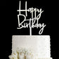 Happy Birthday Acrylic Cake Topper Party Decorations (Mirror Silver)