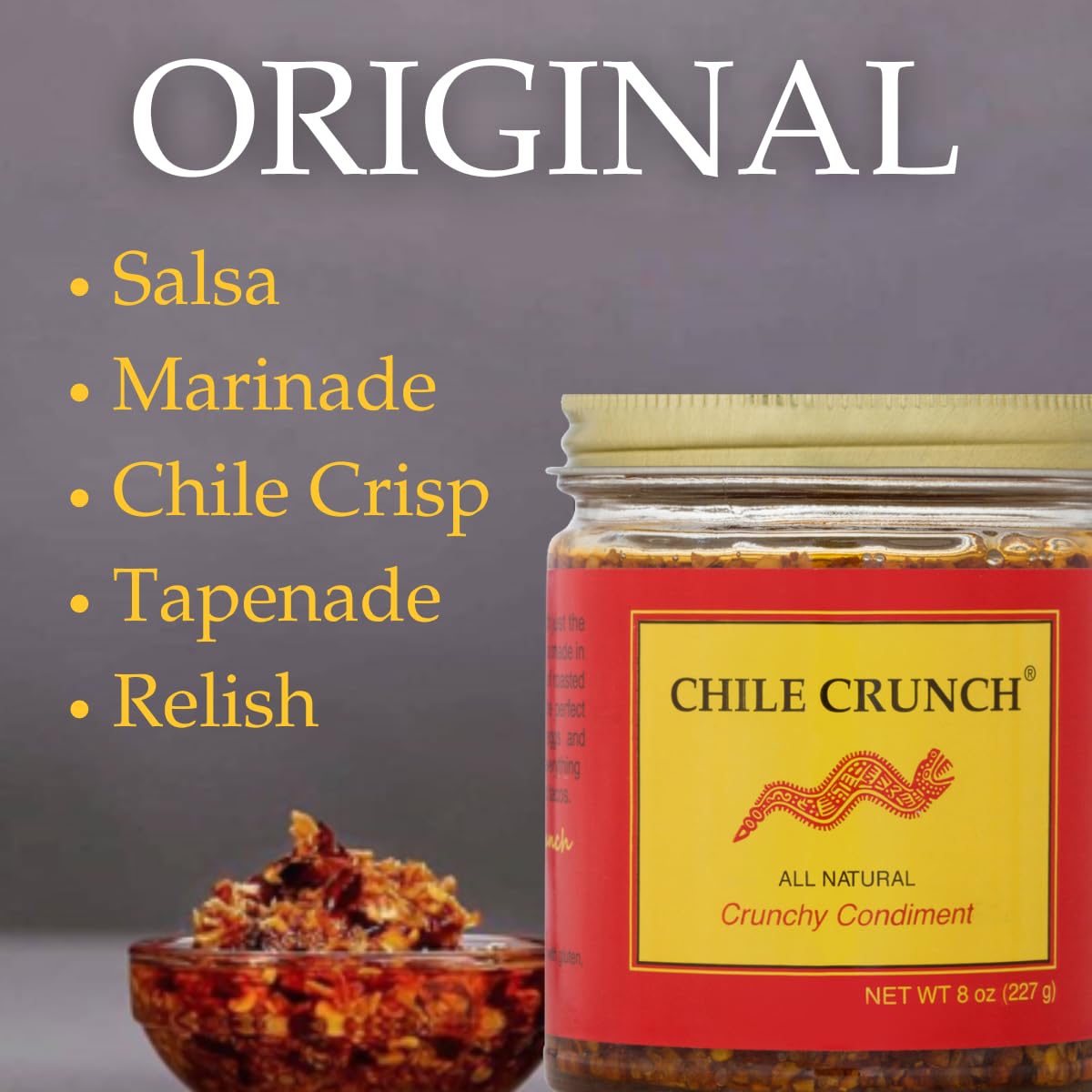 Chile Crunch - A Crunchy All Natural Spicy Condiment (Original) - 4 Pack