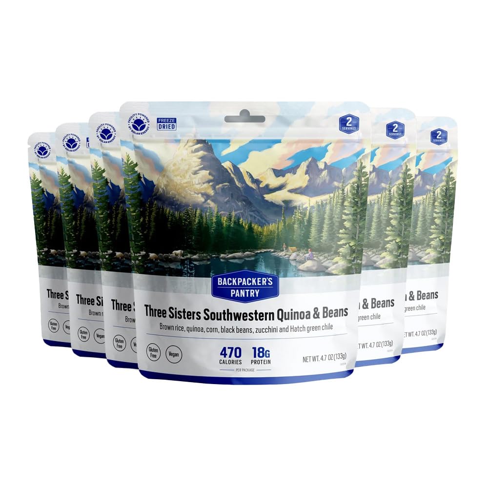 Backpackers Pantry Three Sisters Stew, 2 Servings Per Pouch (6 Count), Freeze Dried Food, 14 Grams of Protein, Gluten Free, Vegan